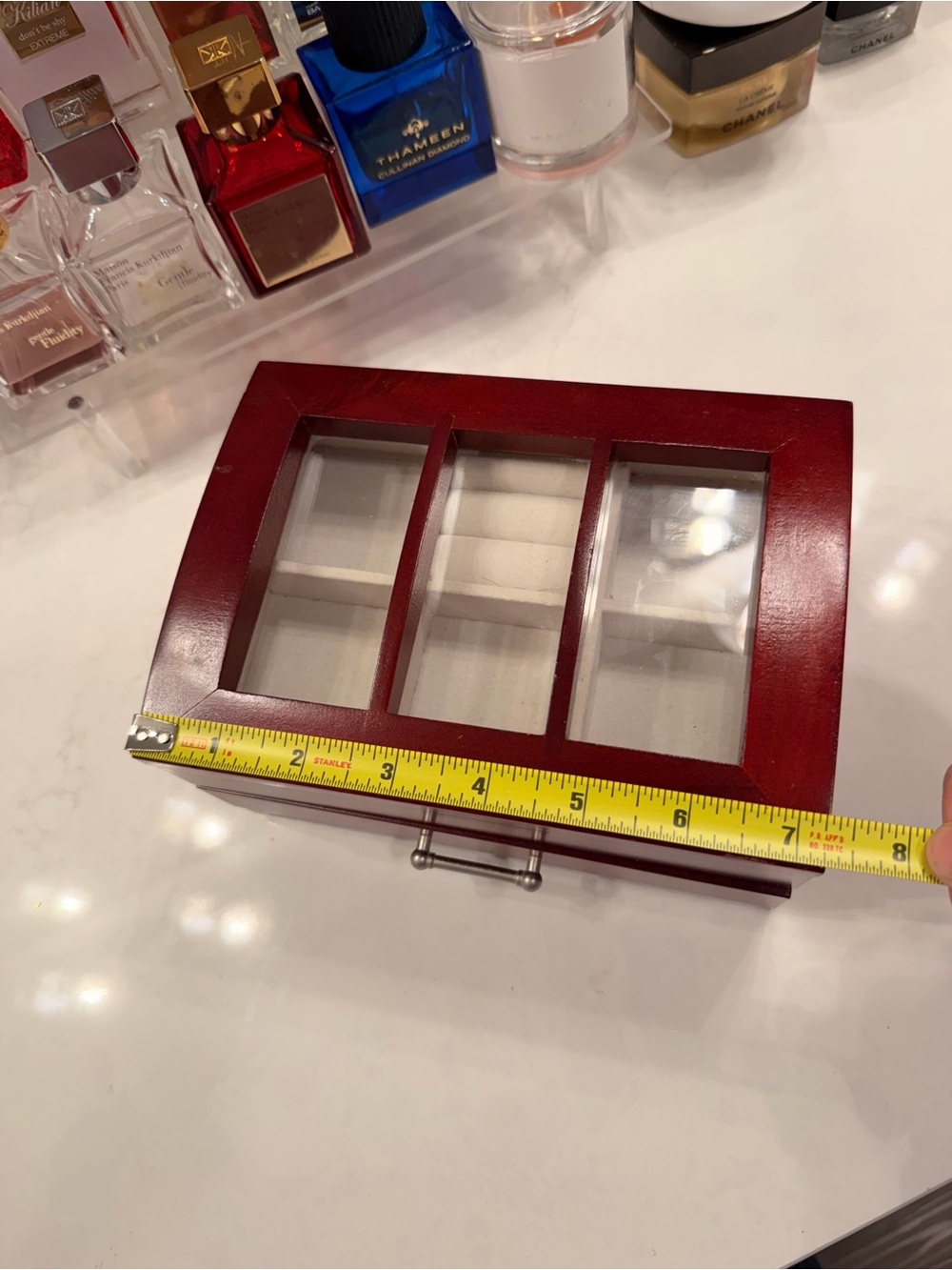 Wooden Watch and Accessory Box - Red - Picture 3 of 9